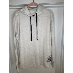 Ecko Unltd Mens XL Thermal Waffle Knit Hoodie Heather Rhino Logo Patch Y2K Urban